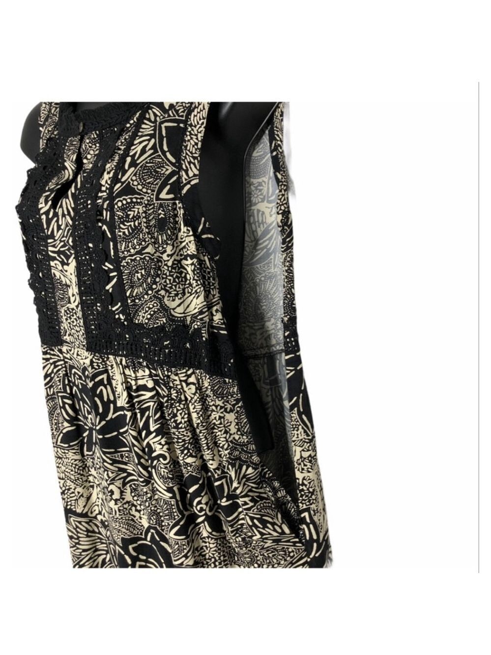 Anthropologie Holding Horses Suraja Paisley Tunic Dress High Low Fringe 4 - Picture 8 of 10